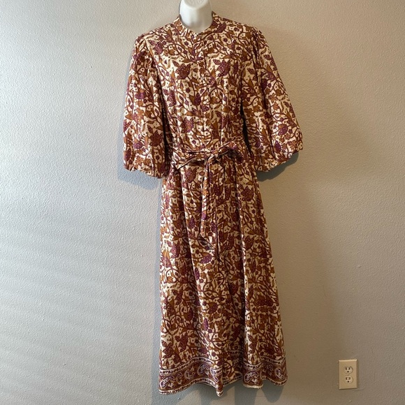 Love The Label Button-Front Puff-Sleeve Midi Dress - Picture 5 of 11